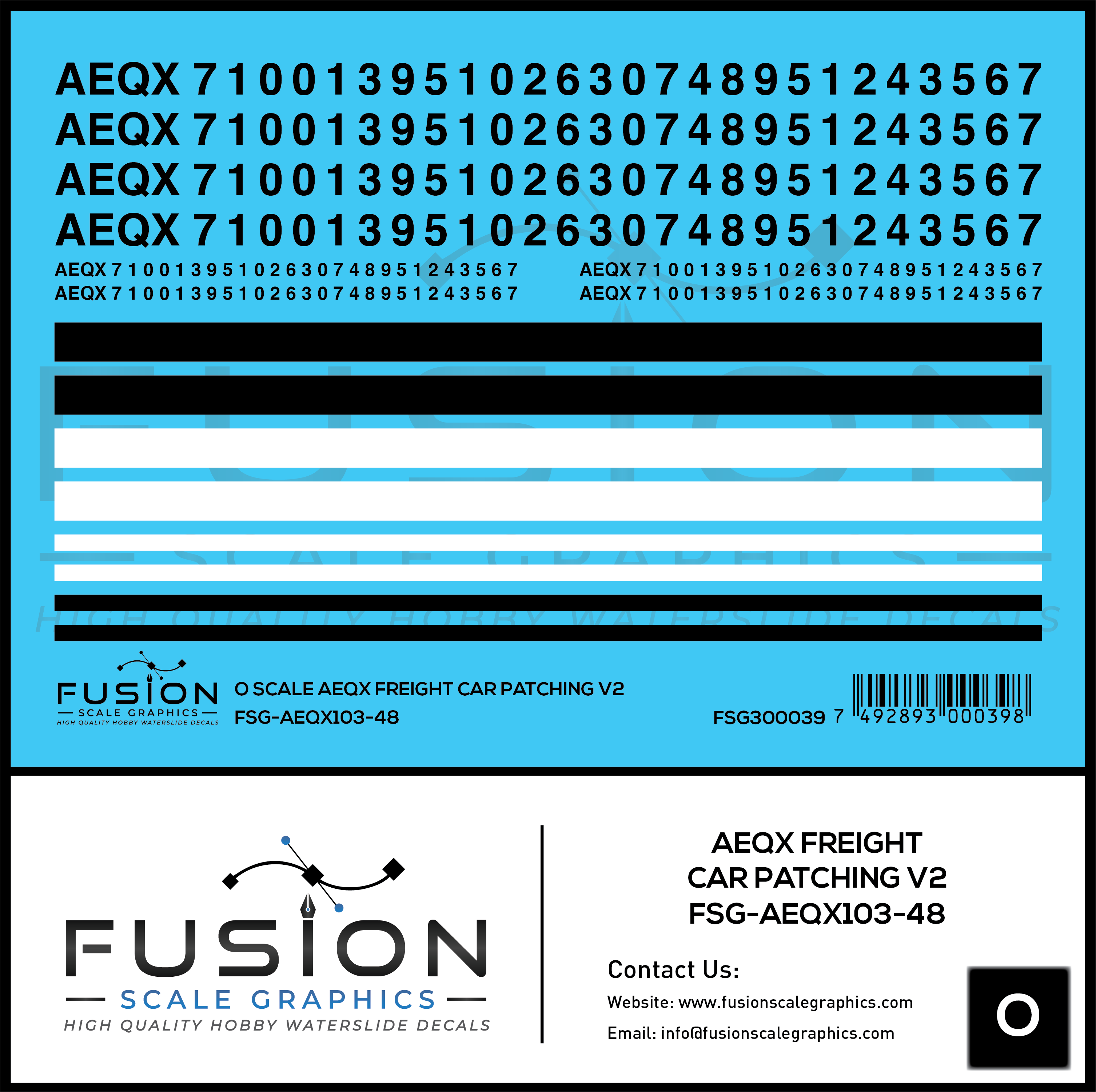 O Scale AEQX Black Freight Car Patching Decal Set V2 – A&S Trains