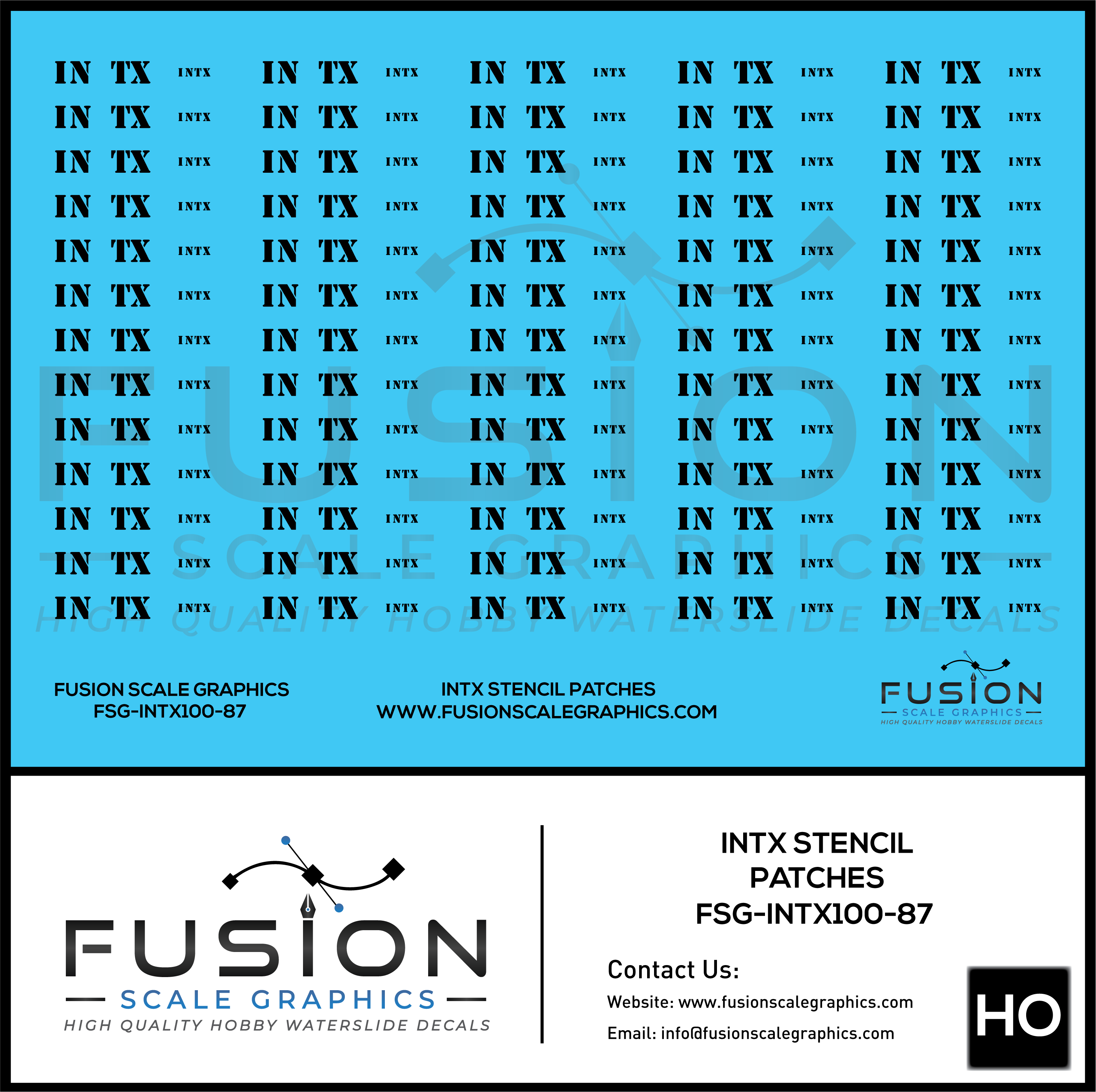HO Scale INTX Black Roman Stencil Patching Decal Set – A&S Trains