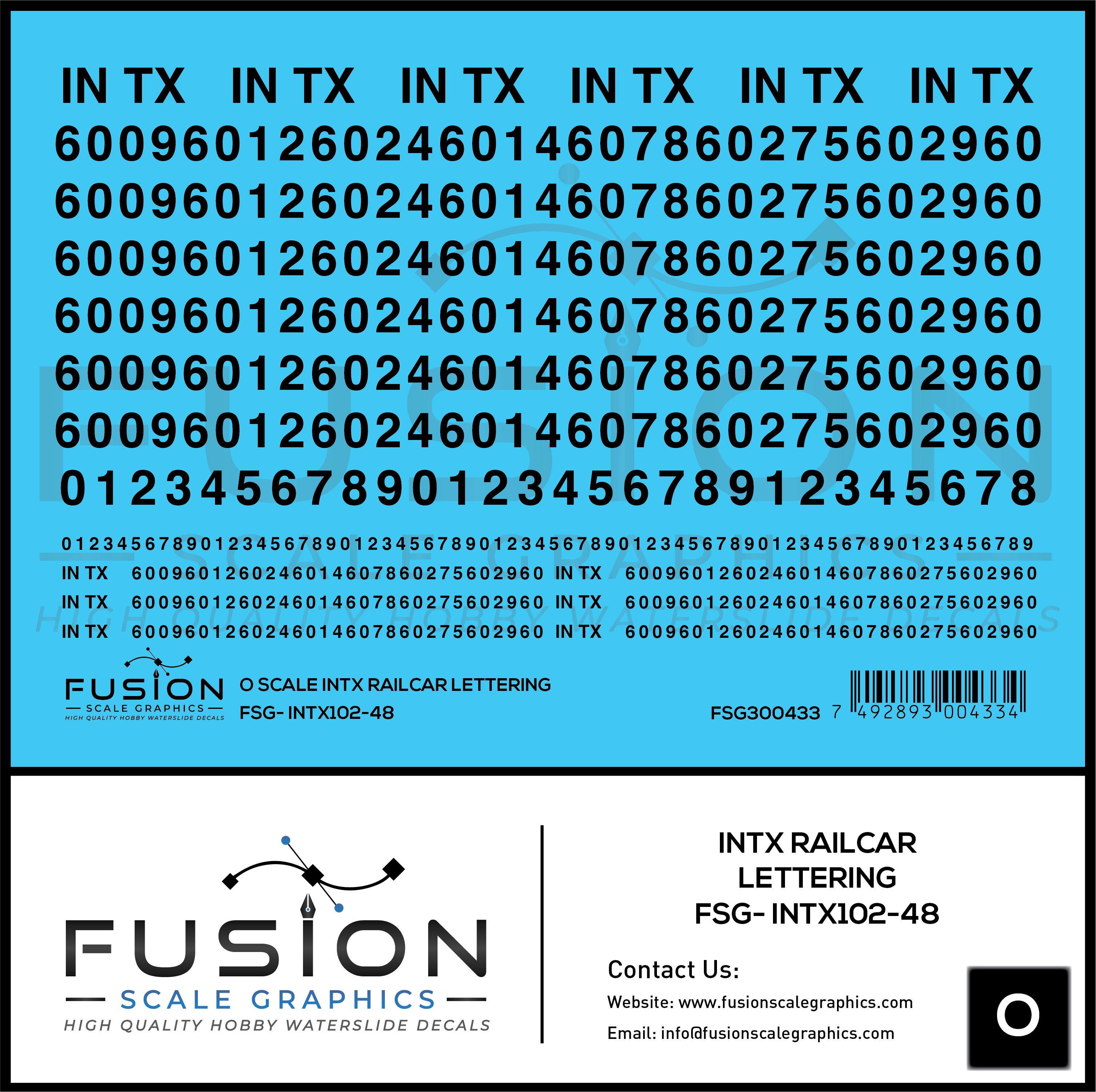 O Scale INTX Railcar Lettering Decal Set – A&S Trains