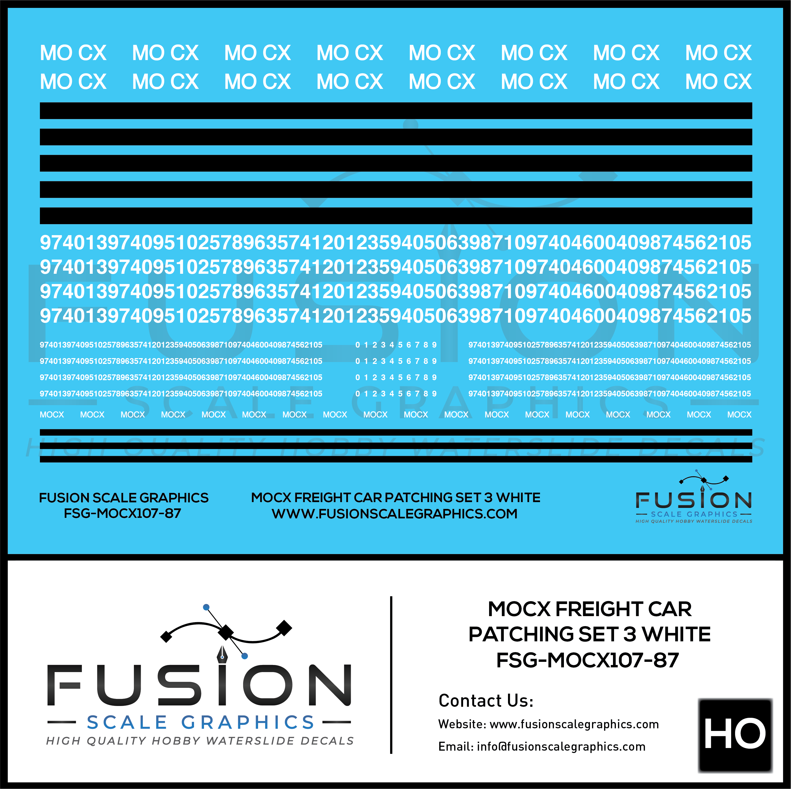 HO Scale White MOCX Covered Hoppers Patching Decal Set 3 – A&S Trains