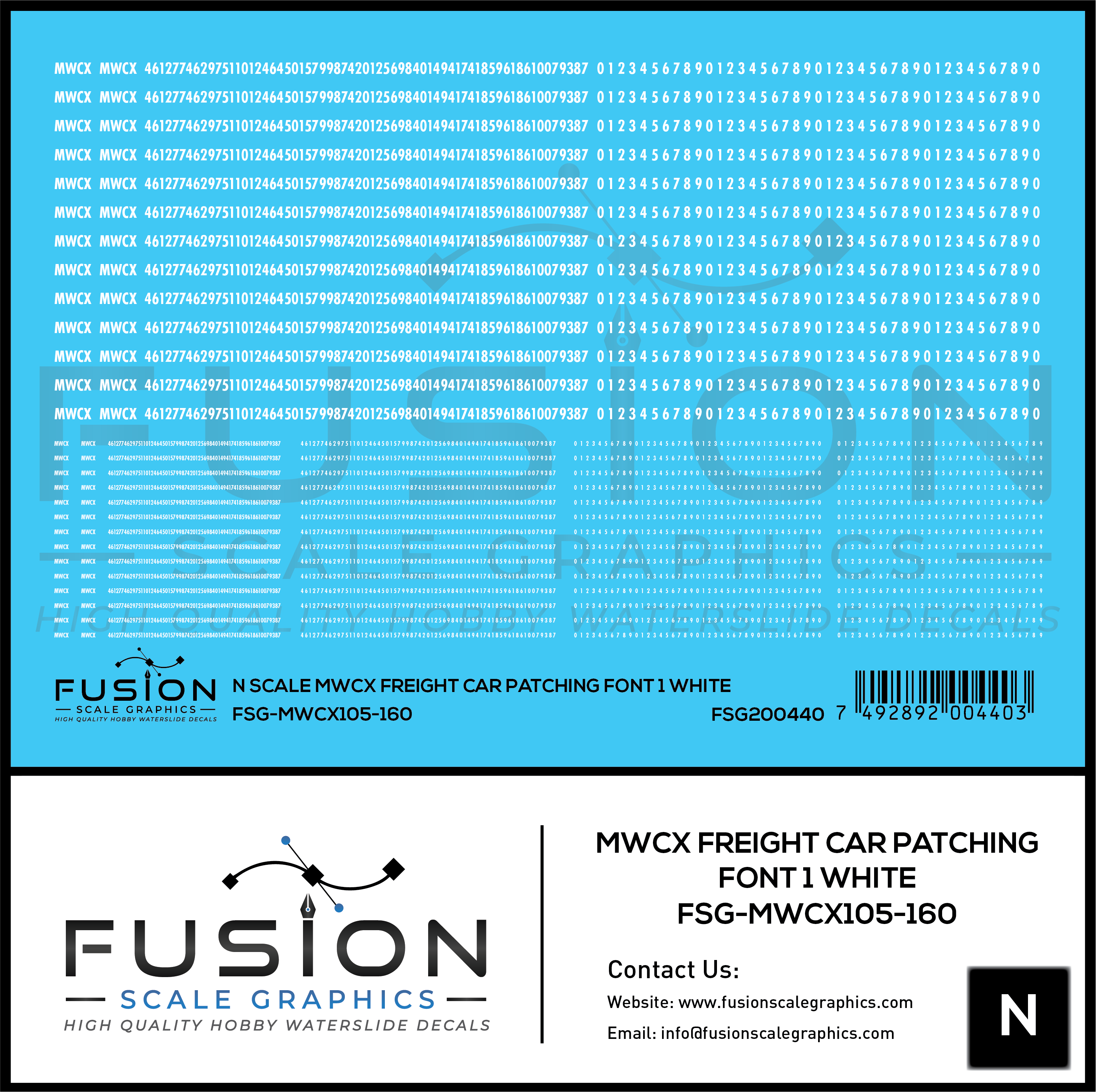 N Scale MWCX Freight Car Patching Decal Set Font 1 White – A&S Trains