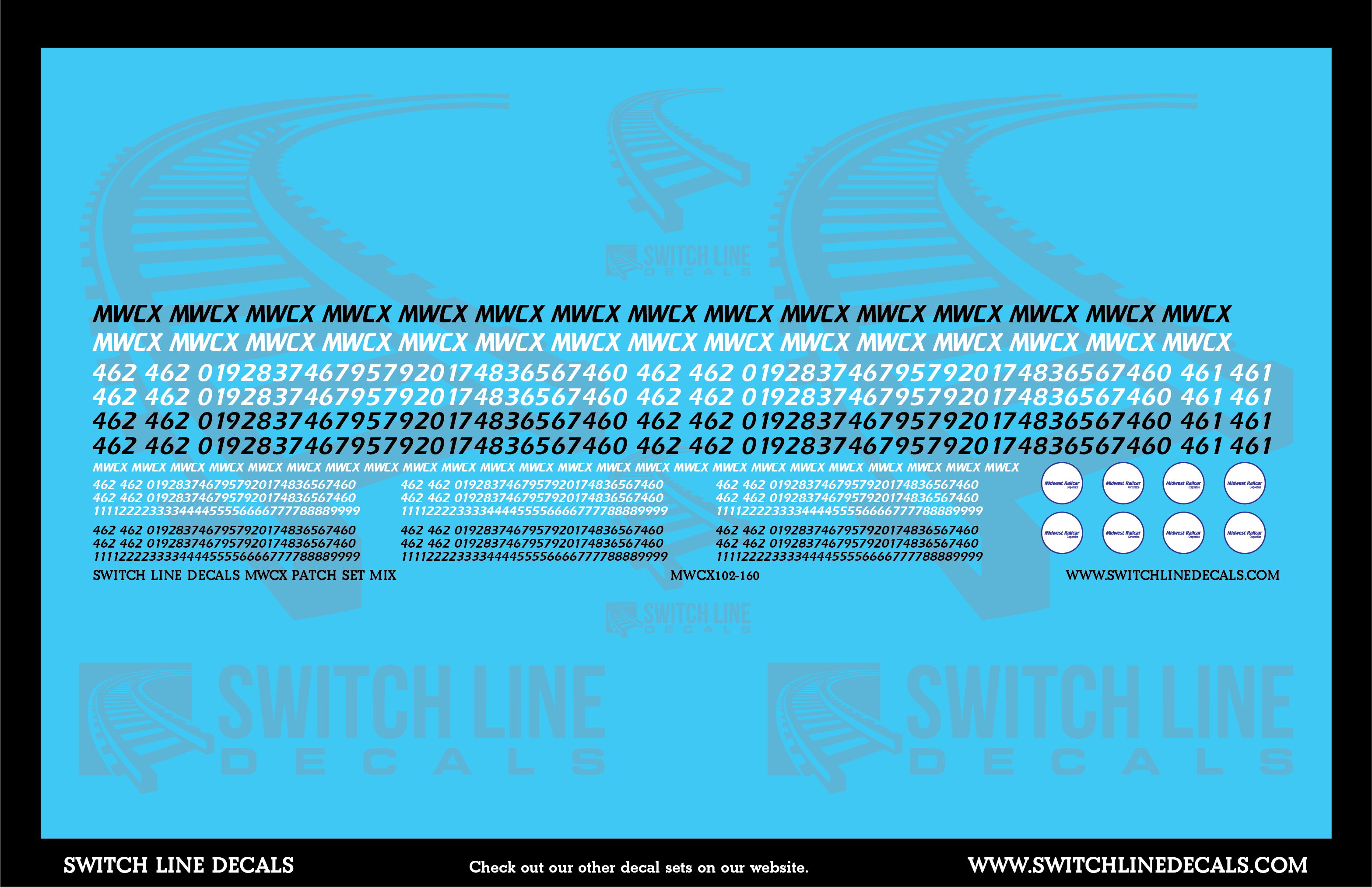 N Scale MWCX Mixed Patch Decal Set – A&S Trains