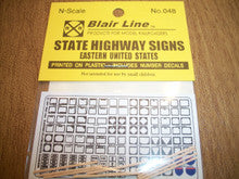 Blair Line N Scale 048 Eastern States Highway Signs