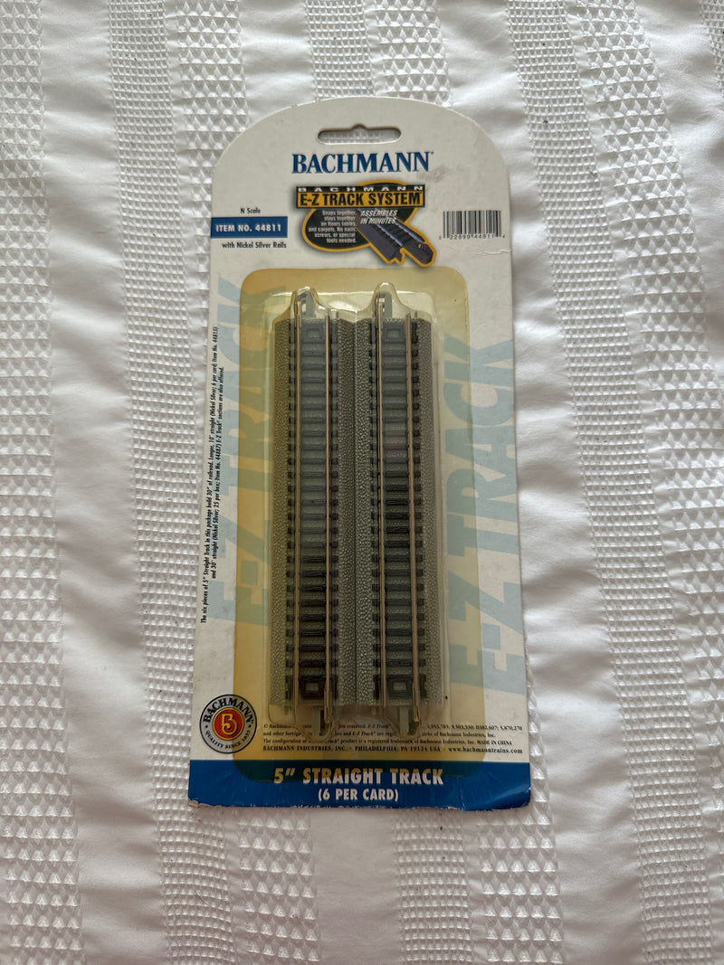 Bachmann - N-Scale - 5" Straight Track - with Nickel Silver Rails - 44811