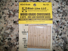 Blair Line H.O. Scale 121 HOn3 Scale Laser-Cut 1-Lane Wood Grade Crossing