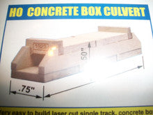 Blair Line H.O. Scale 2809 Laser Cut Concrete Box Culvert Kit 1/2" fill Single Track