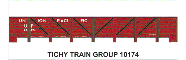 Tichy 10174N UP GS WOOD GONDOLA DECAL - 10174N