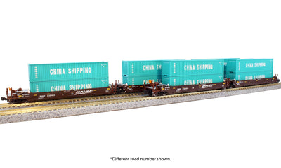 Kato N Gunderson MAXI-I Double Stack Car BNSF "Swoosh" W/China Shipping Container 106-6211