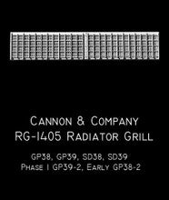 Cannon & Company H.O. Scale RG-1405 Radiator Screens & Grilles RG-1405 GP/SD38 and 39 Grilles (4)