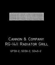 Cannon & Company H.O. Scale RG-1411 Radiator Screens & Grilles RG-1411 GP/SD38-2 and SD45-2 Grilles (4)