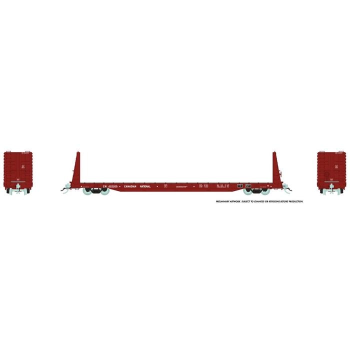 Rapido H.O. Scale 147003A NSC Bulkhead Flatcar CN - Mineral Brown 620306