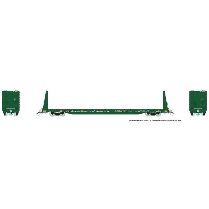 Rapido Trains Inc. H.O. Scale 147010A Ice-Ex-BCR Patch MIL Bulkhead Flatcar 66004