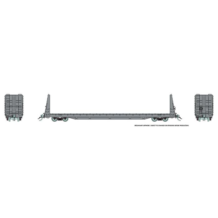Rapido H.O.Scale 147098 Marine Industries Bulkhead Flatcar: Undecorated - Late Version: Single Car