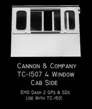 Cannon &  Company H.O. Scale TC-1507 Thinwall Cab Kits TC-1507 4 window sides Dash 2 (2)