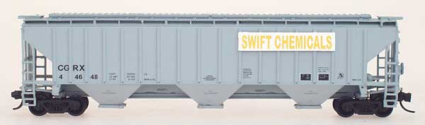 InterMountain N-Scale 65381-01 - Covered Hopper, 3-Bay, Thrall 4750 - Swift Transportation - 44608 This item is not for sale. This is a reference database.