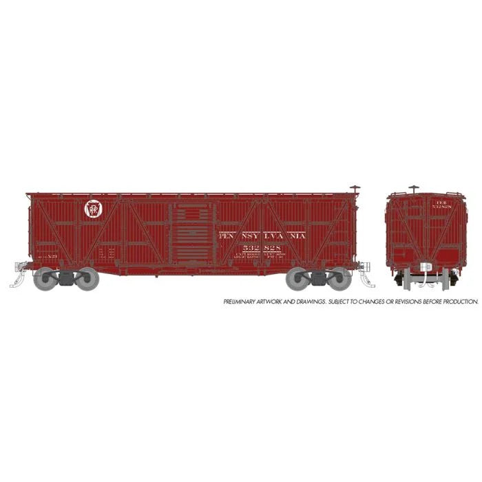 Rapido Trains Inc. H.O. Scale 177006A PRR Circle Keystone 2 (1940+) X23 Boxcar 532828