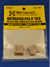 Blair Line N Scale 1812 Laser Cut Pile of Ties Untreated Ties