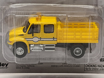 Boley H.O. Scale International Yellow Crew Cab Stake Bed Diecast Trucks with Plastic 4174-88 1:87 Scale
