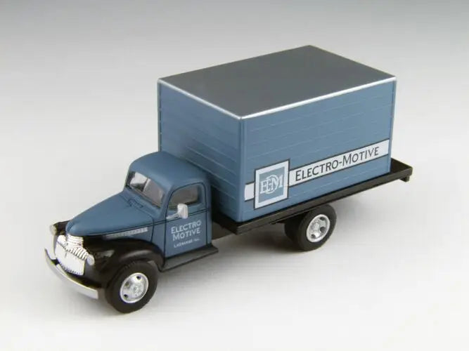 Mini Metals H.O. Scale 30481 1941-1946 Chevrolet Box Delivery Truck - Assembled - Mini Metals(R) -- Electro-Motive Division EMD (blue, black, white)