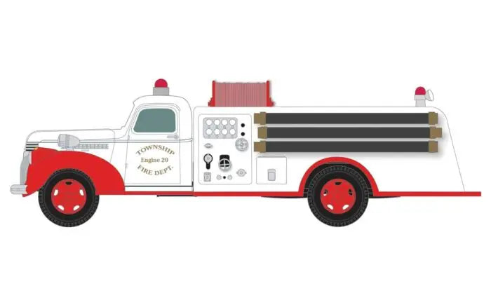 Mini Metals H.O. Scale 30598 1941-1946 Chevrolet Fire Truck - Assembled -- Township Fire Department 