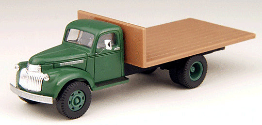 Mini Metals H.O. Scale 30272 1941-1946 Chevrolet Flatbed Truck - Assembled - Mini Metals(R) -- Brewster Green