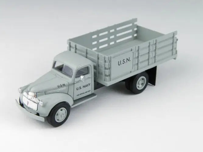 Mini Metals H.O. Scale 30466 1941-1946 Chevrolet Stakebed Truck - Assembled - Mini Metals(R) -- United States Navy (gray)