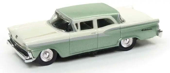 Mini Metals H.O. Scale 30491 1959 Ford Fairlane 4-Door - Assembled - Mini Metals(R) -- Metallic Sagebush Green, White