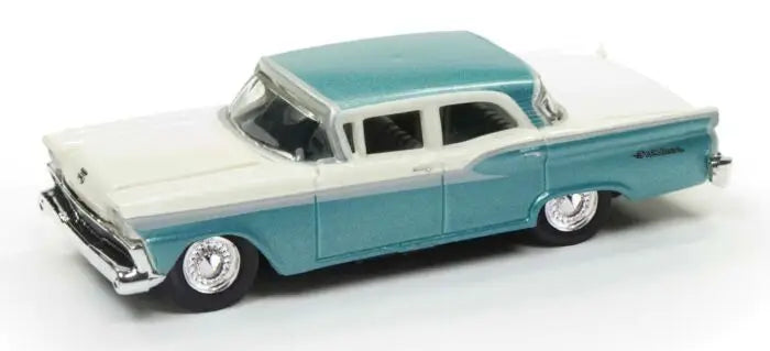 Mini Metals H.O. Scale 30492 1959 Ford Fairlane 4-Door - Assembled - Mini Metals(R) -- Metallic Sapphire, White