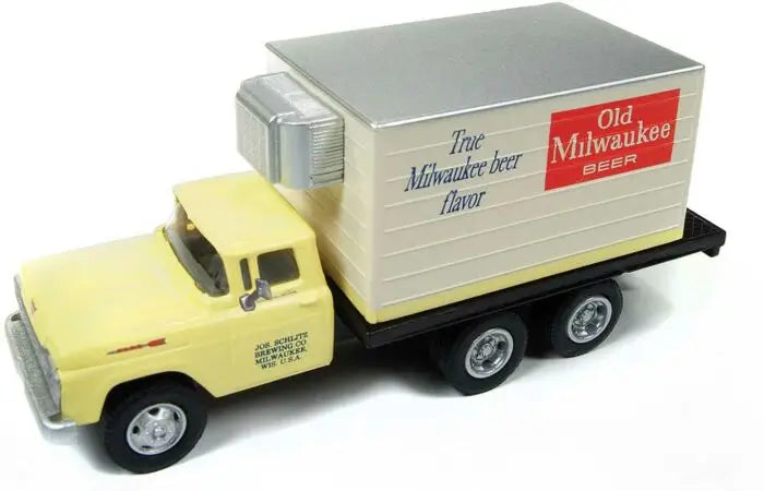 Mini Metals H.O. Scale 30507 1960 Ford Reefer Delivery Truck - Assembled - Mini Metals(R) -- Old Milwaukee Beer (yellow, silver, red)
