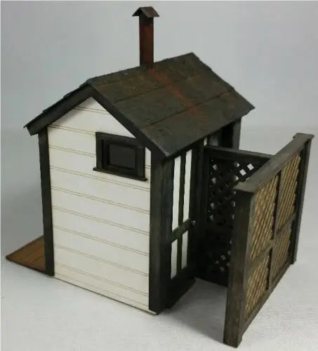 GC Laser O Scale 39100 2-Stall Privy -- Laser-Cut Kit - 2-1/4 x 3-1/8 x 3" 5.7 x 7.9 x 7.6cm