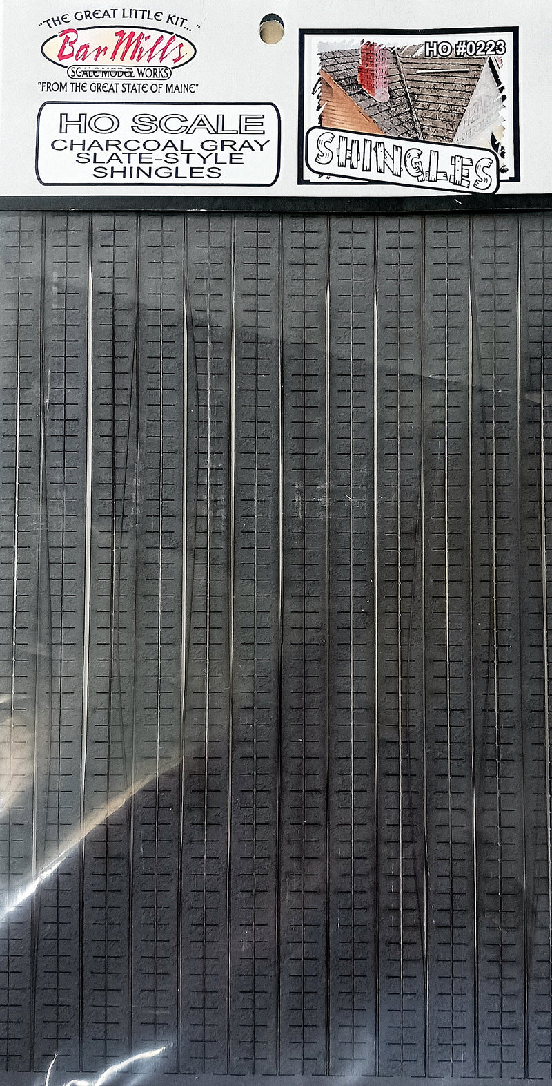 Bar Mills H.O. Scale 0223 Charcoal Gray Slate-Style Shingles