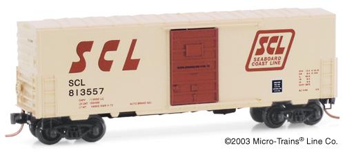 Micro Trains N-Scale 24160 - Boxcar, 40 Foot, PS-1 - Seaboard Coast Line - 813557