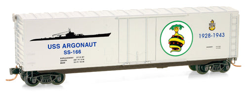 Micro Trains N-Scale 038 00 408 - Boxcar, 50 Foot, Steel, Plug Door - US Navy Series - SS-166