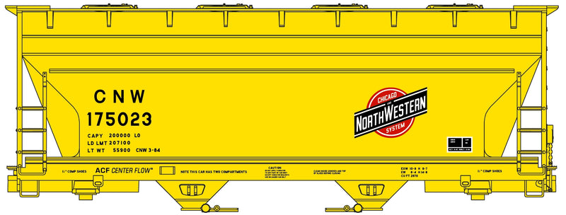 Accurail H.O. Scale 2201 Chicago & North Western 2-Bay ACF Covered Hopper Built 1984