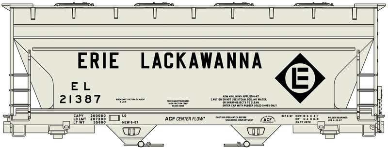 Accurail H.O. Scale 2204 Erie Lackawanna 2-Bay ACF Covered Hopper