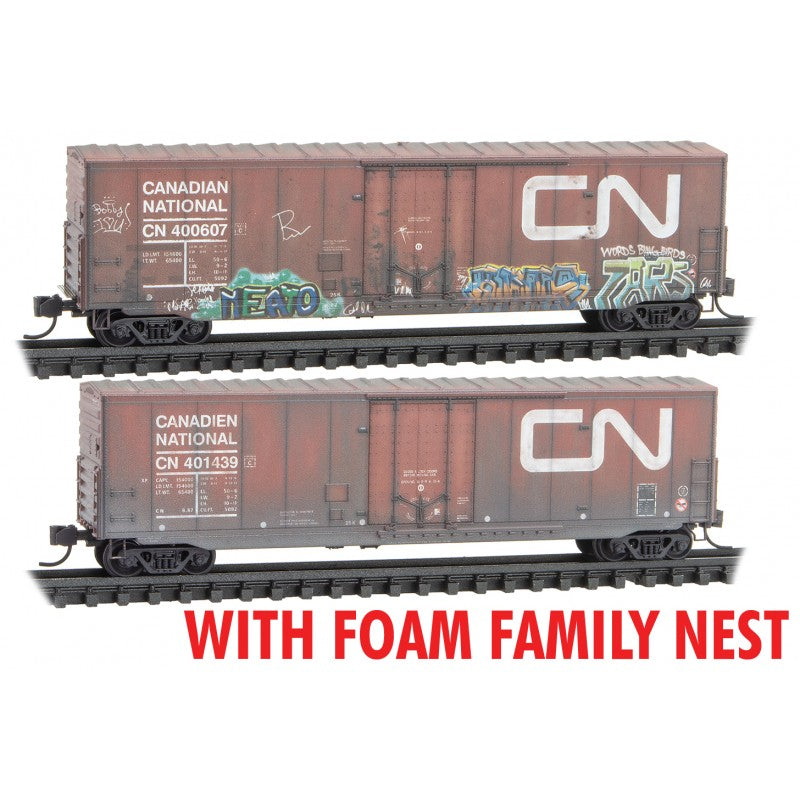 Micro-Trains N Scale Canadian National weathered 2 pack 993 05 017