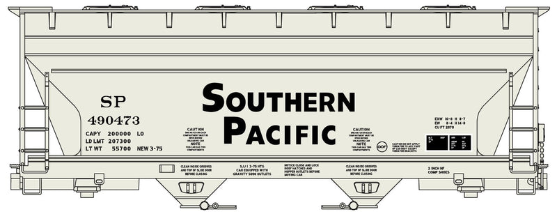 Accurail H.O. Scale 2211 Southern Pacific 2-Bay ACF Covered Hopper