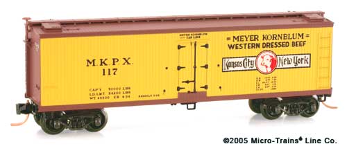 Micro Trains N-Scale 049 00 100  Reefer 40 Foot, Wood  Meyer Kornblum  117