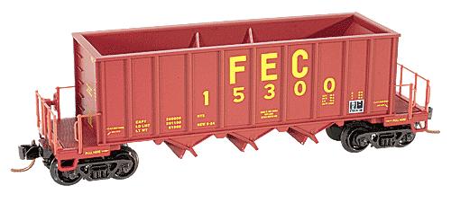 Micro Trains N-Scale 125 00 060 - Open Hopper, 3-Bay Ortner Rapid Discharge - Florida East Coast - 15300