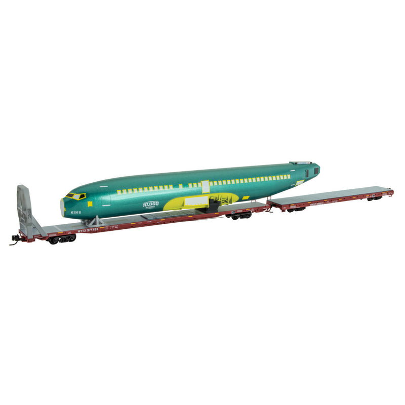Micro-Trains N-Scale MTTX/BNSF Flatcar with 10,000th Fuselage 2-Pack