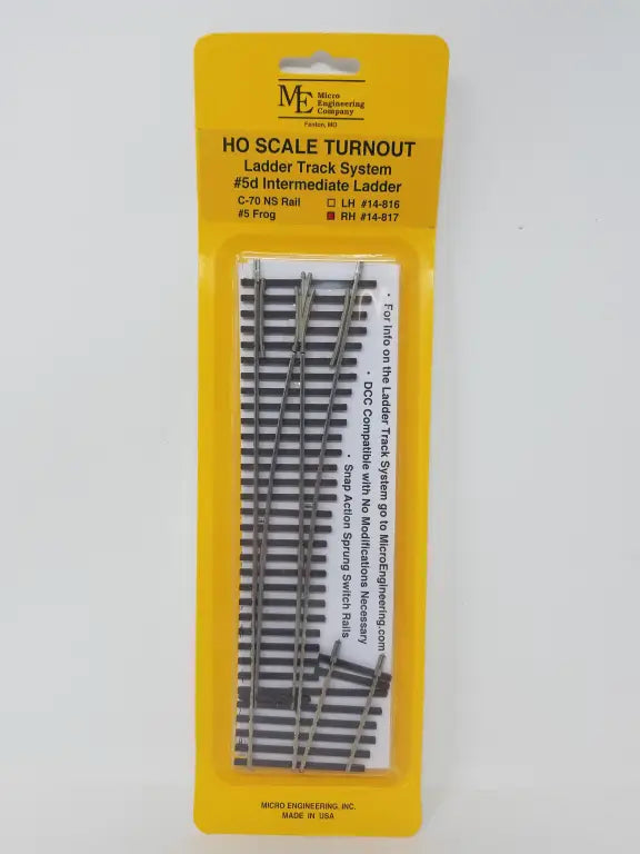 Micro Engineering Company H.O. Scale Turnout 5d Intermediate Ladder C-70 NS Rail 