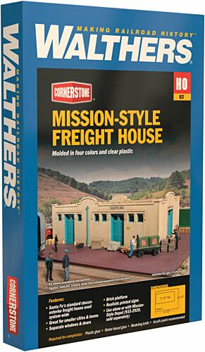 Walthers Cornerstone H.O. Scale Mission Style Freight House building kit 933-2921