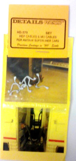 Details West H.O. Scale HEP & MU Cables -- Fits Amtrak Superliners 1 S ...