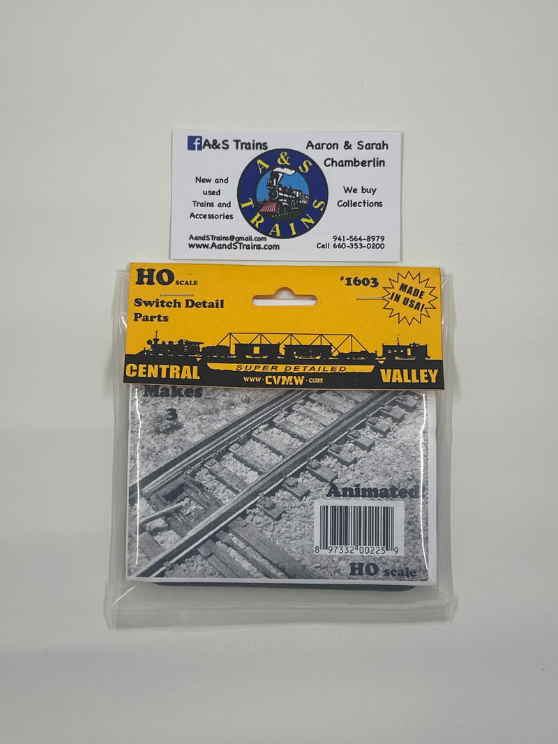 Central Valley H.O. Scale 1603 Switch Detail Parts Animated