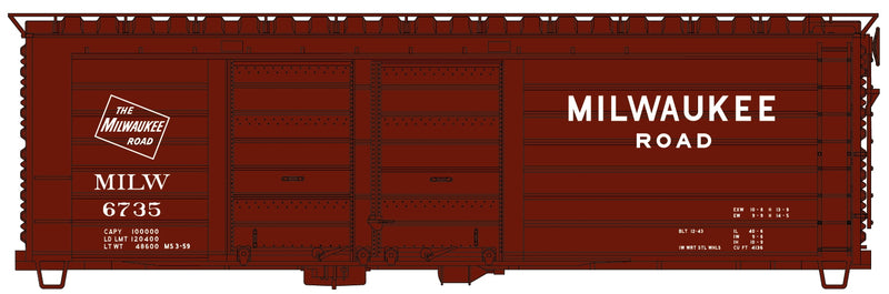Accurail H.O. Scale 3983 Milwaukee Road 1958-1967 Billboard Lettering 40&