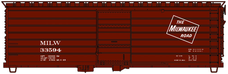 Accurail H.O. Scale 3994 Milwaukee Road 40&