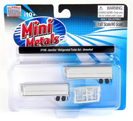 Mini Metals N-Scale 51166 AeroVan Refrigerated Trailer Set-Unmarked