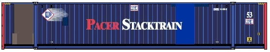 Jacksonville Terminal Company 1:160 Scale UMAX Container Service by Union Pacific and CSX UMAX 888569 & UMXU 888570 53’ 6-42-6 corrugated side container JTC Magnetic connection standard     535062 (grays patched ex-Pacer)