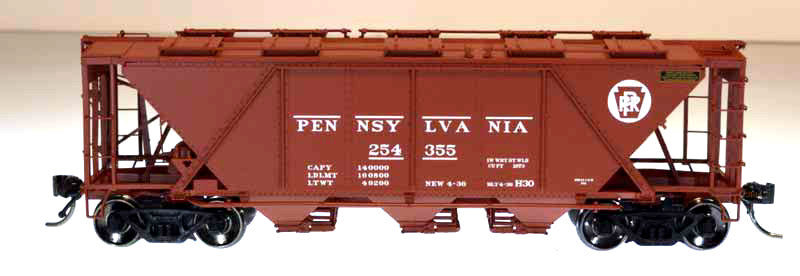 Bowser HO Scale 41460 H-30 Hopper Car PRR Circle Keystone Gray 254355