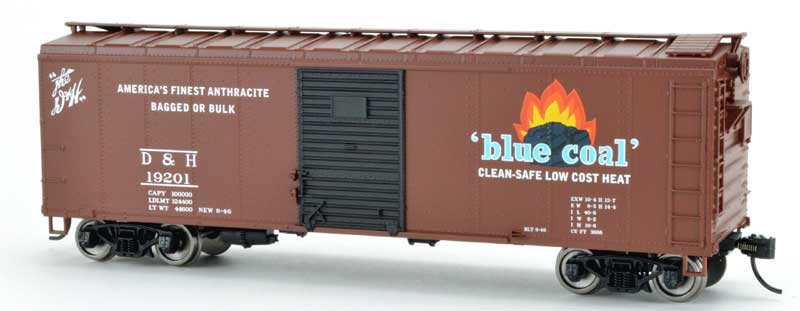 Bowser HO Scale 42831 40ft Box D&H Blue Coal 19201
